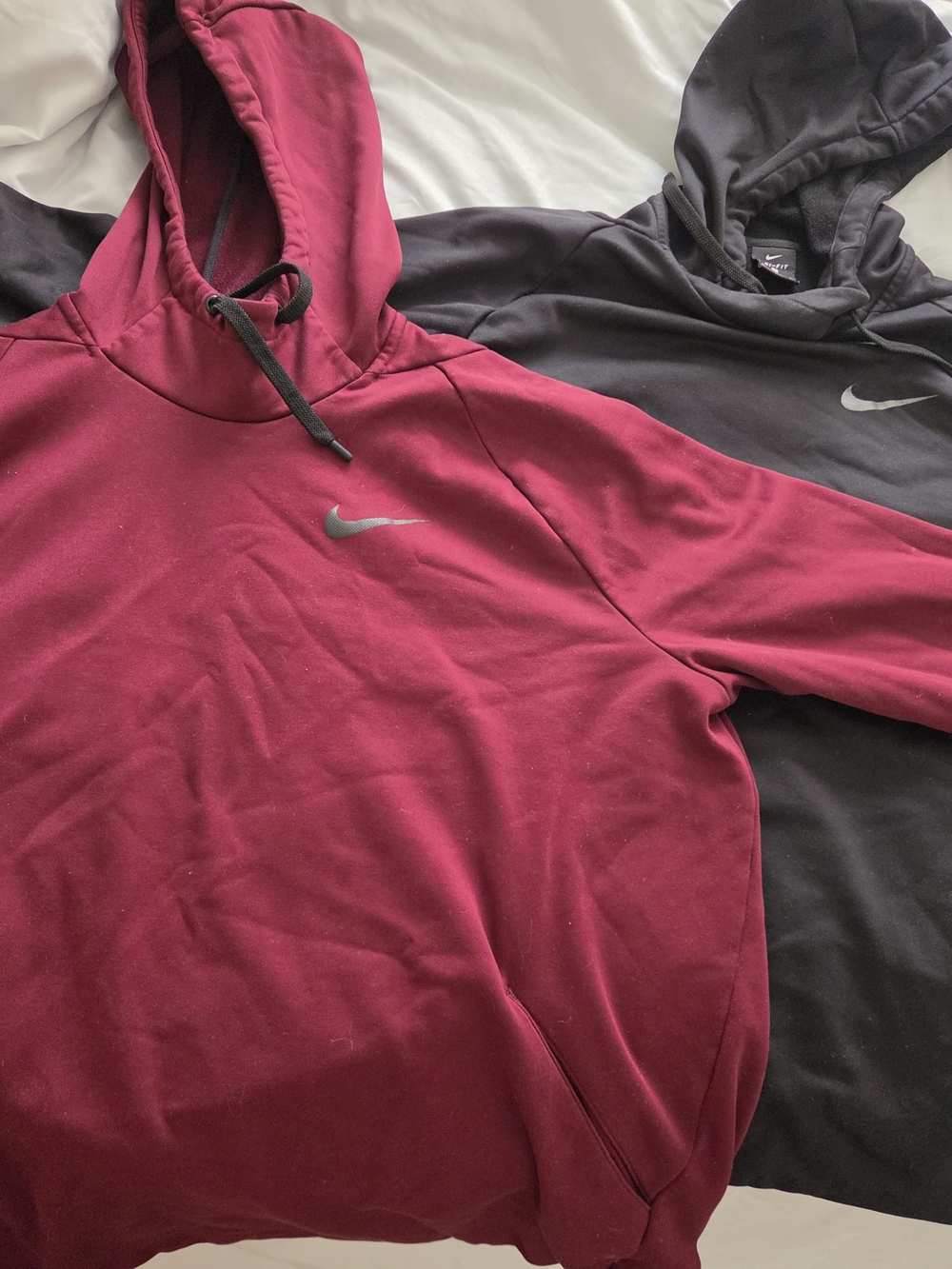 Nike Men’s Burgundy & Black Pullover Hoodies